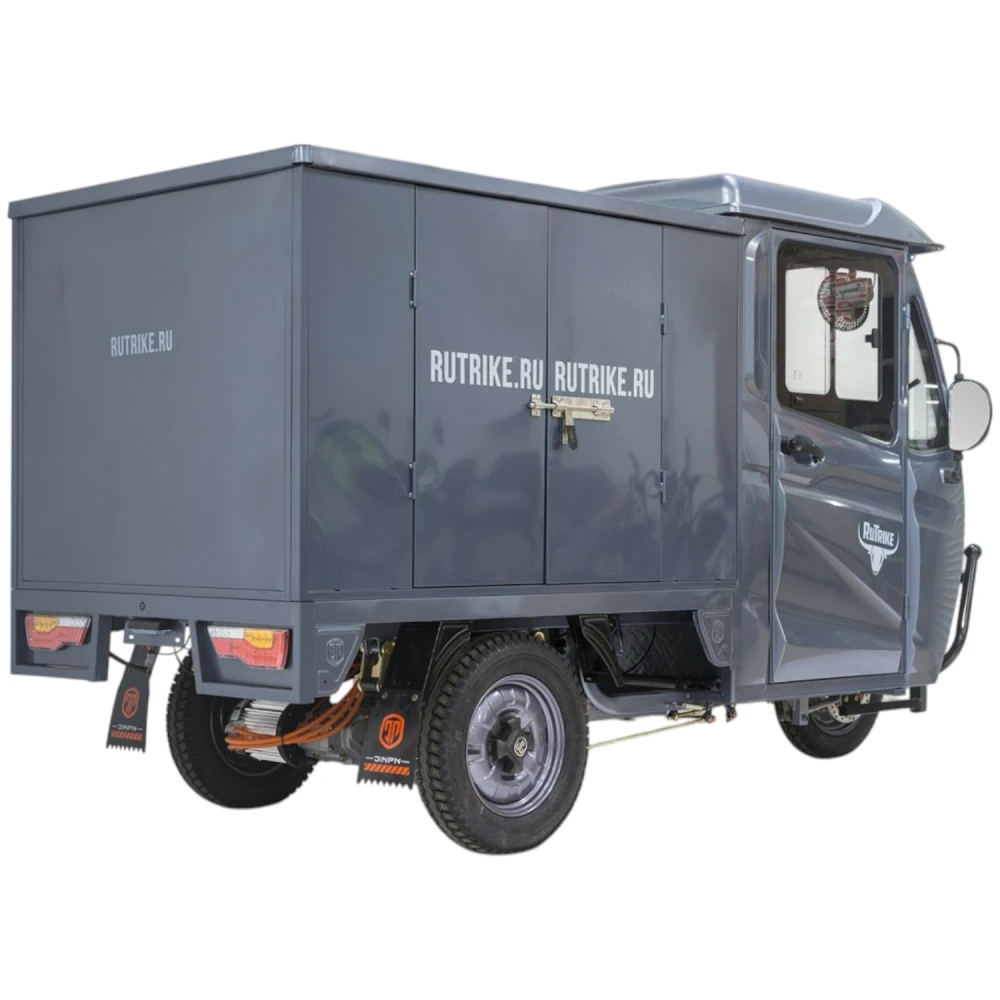 Грузовой электротрицикл Rutrike КАРГО Кабина Дуал NEXT обогрев 72V 2000W Тёмно-синий 1