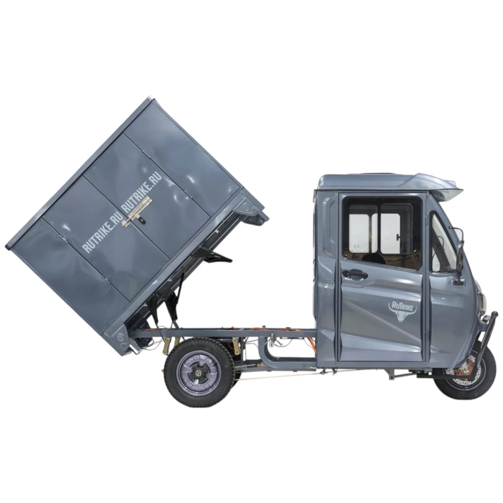 Грузовой электротрицикл Rutrike КАРГО Кабина Дуал NEXT обогрев 72V 2000W Тёмно-синий 4